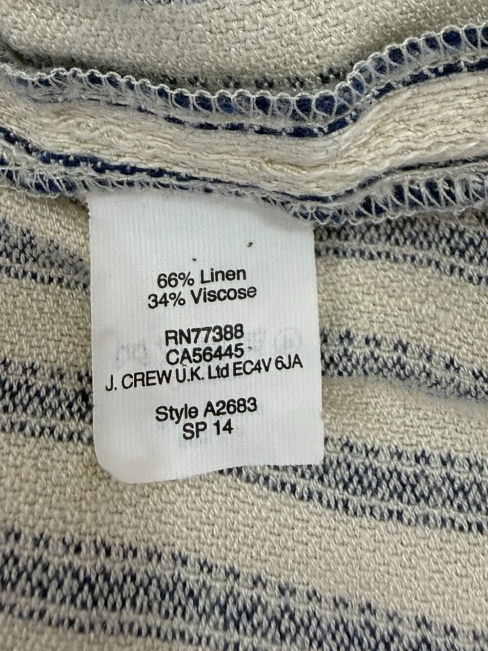 Madewell Linen Blend Mixed Stripe Shift Dress Blue Cream Size Small - Picture 5 of 7
